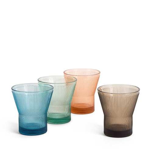 Lambeth Tumbler, Mixed Colours, Set of 4