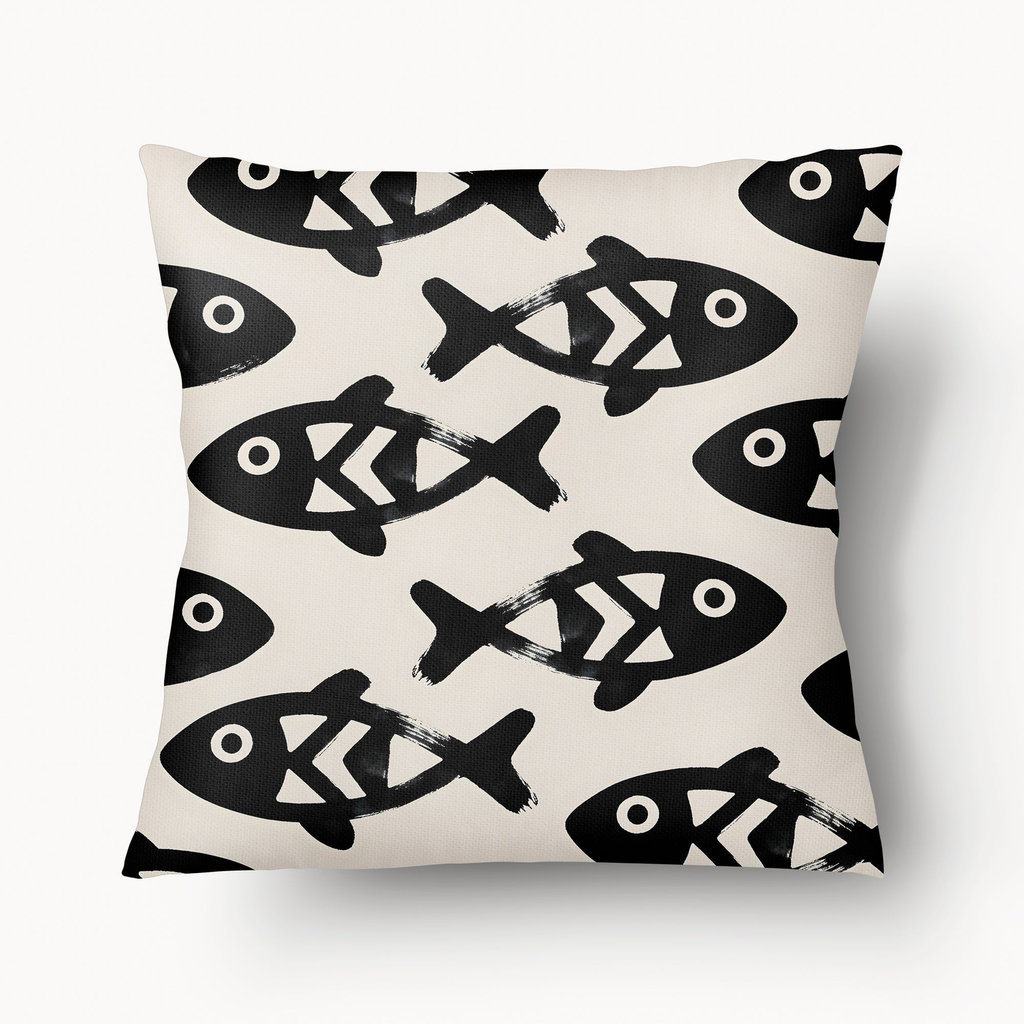 Coussin Carbet Écru Caban' x MZelle Design - Double face, texture lin - 55 x 55 cm